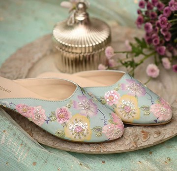 【綠盈】印度風情/刺繡淑女涼拖