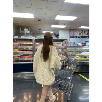 大碼胖MM毛衣女秋冬季加厚今年流行漂亮美拉德穿搭慵懶風絕美針織