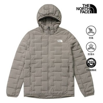 【The North Face 官方旗艦】北面男款淺棕色DWR防潑水可打包羽絨外套｜8DWV2MB