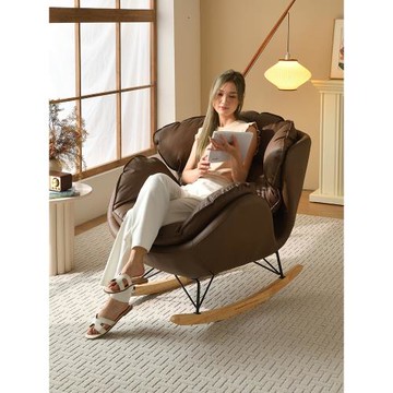 意式輕奢天鵝搖搖椅小戶型客廳陽臺臥室設計師單人休閑懶人沙發椅