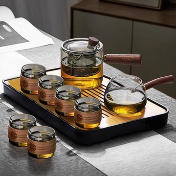 玻璃茶具套裝2025新款家用喝茶功夫茶具耐高溫茶杯茶盤泡茶壺整套