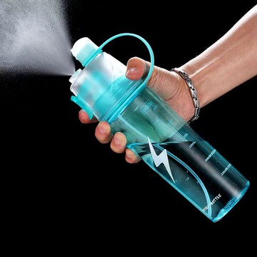 運動噴霧降溫水杯女夏季塑料網紅創意男士學生戶外多功能便攜夏天