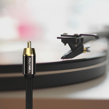 POLYWELL 寶利威爾 RCA音源線 數位同軸線 音響線 低音線 75歐姆 蓮花頭 SPDIF 5m  PW15-W52-B033  1條