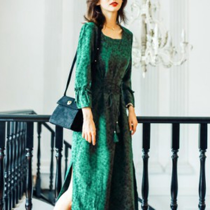 スリットワンピース ロング丈 体型カバー レースアップ 大人可愛い ガーリー カジュアル 韓国ファッション トレンド レディース きれい 通販 Lineポイント最大1 0 Get Lineショッピング