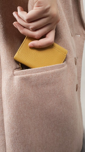 真皮口袋行星三摺短夾-多色