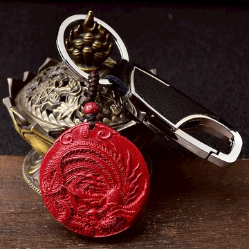 天然朱砂吊墜鳳凰朱雀鳳鳴掛件催利吉五行補火情侶高含量項墜項鏈