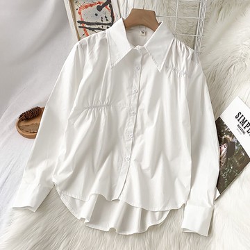 設計感小眾長袖襯衫女新款秋裝襯衣早秋復古港味港風上衣服