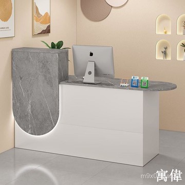 免運 收銀臺店鋪輕奢小型服裝店吧臺超市櫃臺簡約美容院公司前臺接待臺 收銀臺 公司前臺 接待臺 小型吧臺桌 收銀臺現代櫃檯