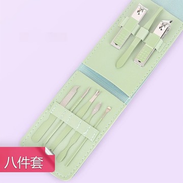 【荷生活】不鏽鋼鋒利好用指甲刀組 多樣指甲刀便攜美甲組-八件套組