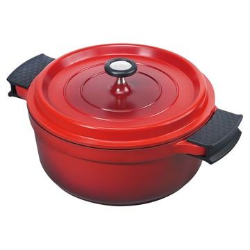 THERMOS 膳魔師 全能燉煮雙耳含蓋壓鑄湯鍋 24cm 4.0L  紅色  1個