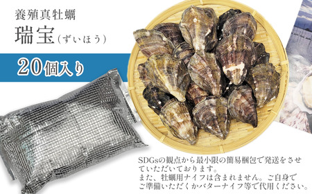 瀬戸内海産 殻付き牡蠣 「瑞宝（ずいほう）」＜20個入り＞ 生食可 真ガキ シングルシード 養殖 生牡蠣