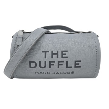 MARC JACOBS荔枝紋拉鍊手提/斜背兩用圓筒包-灰藍