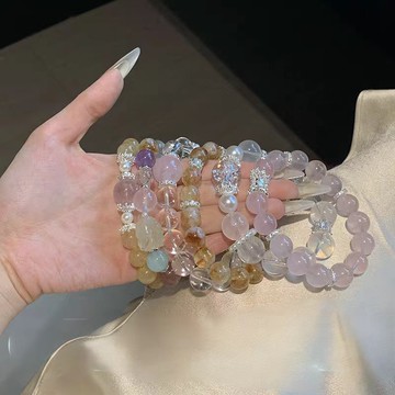 全能開yun~高能量天然水晶手串配飾女招桃暴富串珠手鏈送閨蜜禮物 鑫弘-素時衣櫥