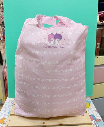 【震撼精品百貨】Little Twin Stars KiKi&LaLa 雙子星小天使 三麗鷗環保收納袋(可摺疊)-粉#86395 震撼日式精品百貨