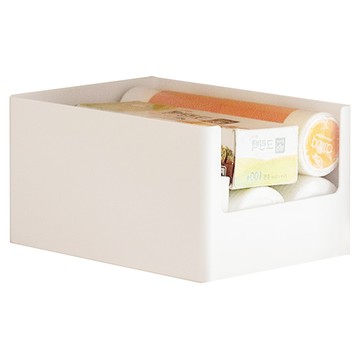 懶角落 櫥櫃收納筐 ABS+PP材質 深框  大號(28 x 20 x 15cm)  白色  1個