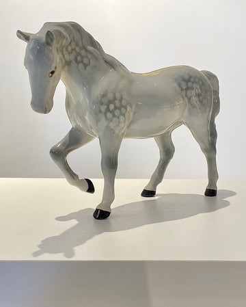 Vintage 英國Beswick品牌陶瓷 - 灰白馬