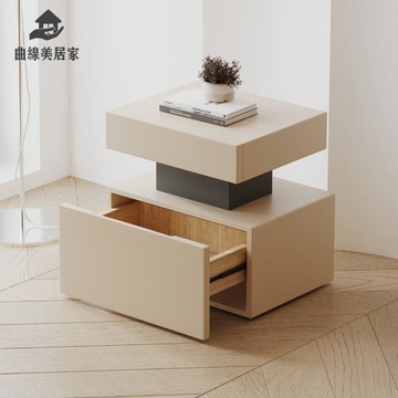 極簡 床頭櫃 小戶型臥室烤漆 床頭櫃 現代簡約 輕奢高級感家用 床邊櫃 子qxm8261