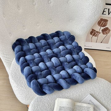 🛋️【ins網紅純色手工編織靠墊】家居客廳沙發靠枕｜床頭軟墊｜坐墊兩用｜棉麻編織＋可拆洗套 韓系奶油風佈置拍照神器