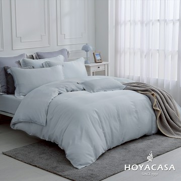 HOYACASA  60支天絲被套床包組｜海鹽藍｜法式簡約｜(單人/雙人/加大/特大)