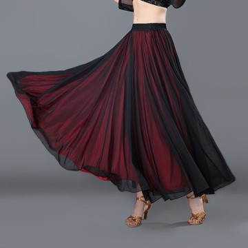 半身裙舞蹈新款夏季大擺高腰國標交誼舞裙廣場舞演出舞裙舞蹈長裙