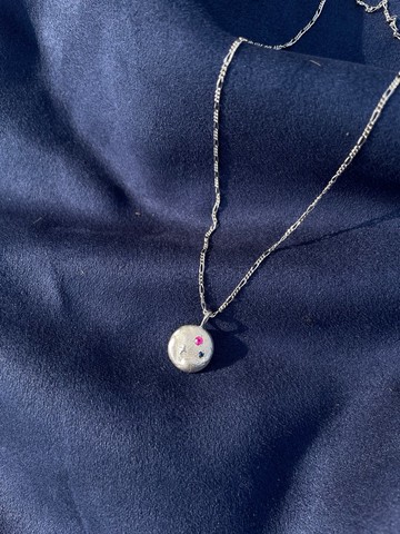 日月星辰-星辰碎片O 純銀墜鍊 天然寶石