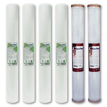 EssenPure 加強版20英吋5微米壓紋PP+CTO濾心(6支組)