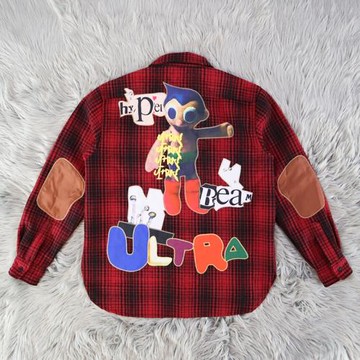 菲董同款 CPFM.XYZ 合作款 重工刺繡毛尼格子明星同款襯衫外套4色