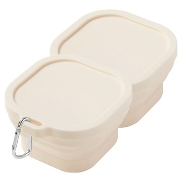 Mindea 食品級矽膠摺疊碗 750ml  2個  白色