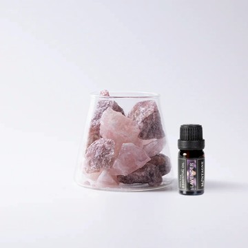 【Montagne】粉水晶＋草莓晶｜富士山晶礦杯透明款（不贈杯蓋）｜薰衣草10ml_廠商直送