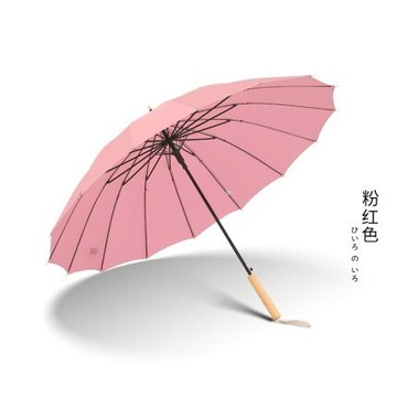 遮陽傘 日系簡約透明長柄雨傘女晴雨兩用大號超大森系復古男學生定制logo『CM37338』