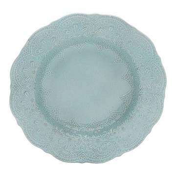 義大利VBC casa手工浮雕蕾絲系列25cm湯盤(蒂芬妮綠)