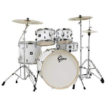 Gretsch Energy 5-Piece Drum Set w Hardware and Zildjian Cymbals (White)