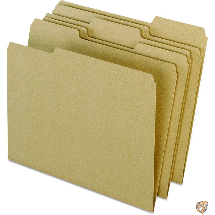 Recycled File Folders, Cut Top Tab, Letter, Natural, 100 Box (並行輸入品)