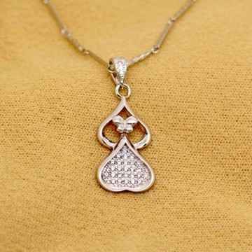 925純銀項鍊 鑲鑽吊墜-時尚可愛葫蘆造型母親節情人節生日禮物女飾品73fy109【獨家進口】【米蘭精品】