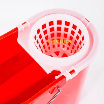 廣州洛民珠江1號地拖桶加厚塑料擠水桶手提儲水桶紅色家用清潔桶