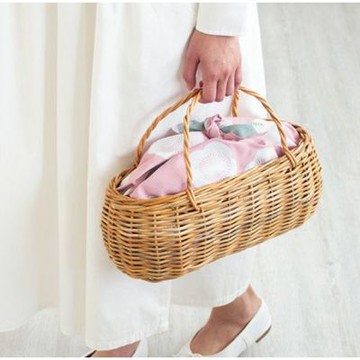 京都風呂敷包巾-伊砂紋樣 三巾-梅(粉&薄荷)