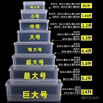 臺灣出貨👍塑料保鮮盒長方形透明廚房儲物盒冰箱冷藏食品收納盒大小號塑料盒 VQLL