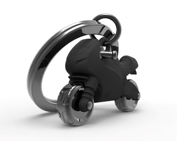 其他事務用品 【Chocli-Metalmorphose/MTM】消光黑摩托車鑰匙圈