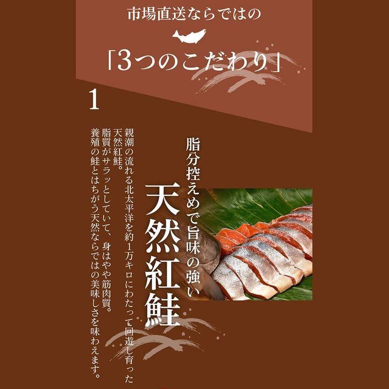 丸市岡田商店 鮭 天然 紅鮭 半身 切り身 8切 個分け 真空パック