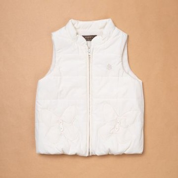 PIPPY 蝴蝶口袋鋪棉風衣背心 米-110