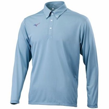 MIZUNO 美津濃 長袖上衣 男 POLO衫 吸濕排汗 抗UV 岩綠 32TAD53128