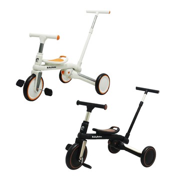 babybabe可折收多功能三輪車/平衡車/滑步車/手推車(附可後控推把)