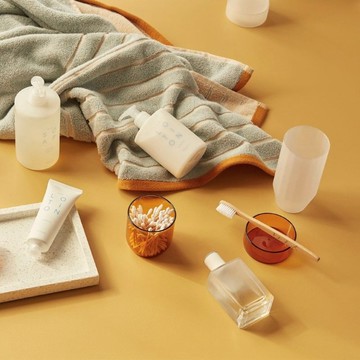 【HÜBSCH微瑕出清品】－660907 琥珀色玻璃萬用儲物罐-2件組
