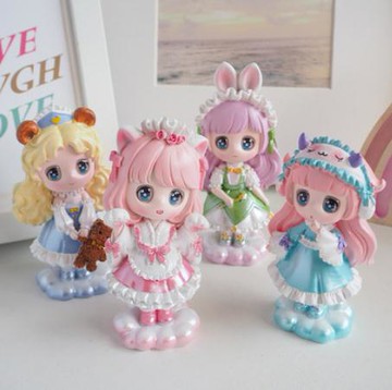 招財擺件 追光少女心擺件盲盒公主蛋糕治愈系小物件辦公室裝飾生日禮物女生 免運開發票
