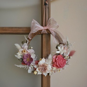 【遇見恆久】桃夢幻境不凋乾燥花圈