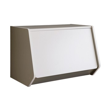 TZUMii 艾莉絲加大掀門櫃 堆疊門櫃 收納櫃 堆疊空櫃 上掀門櫃-水泥灰