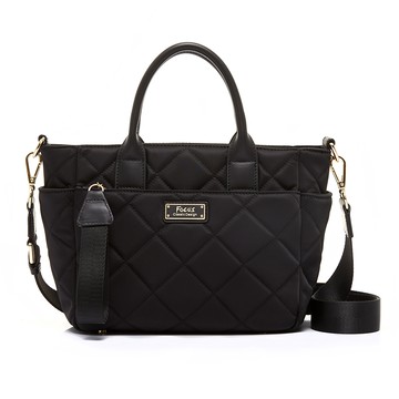 FOCUS菱格輕量防潑水真皮拼接尼龍包/手提/斜背/托特包【共3色-F7220】熱銷補貨到!!