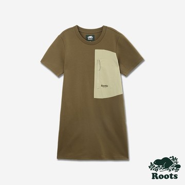 Roots女裝- OUTSIDERS A-LINE 洋裝-暗綠