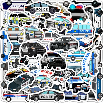 全館💥買100張送100張 警車貼紙 交通工具貼紙 汽車貼紙 貼紙 獎勵貼紙 卡通貼紙 防水貼紙 行李箱貼紙 水壺貼紙