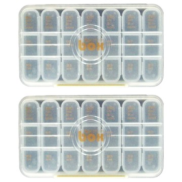 攜帶型藥盒 21格 23 x 13 x 3 透明色  2個